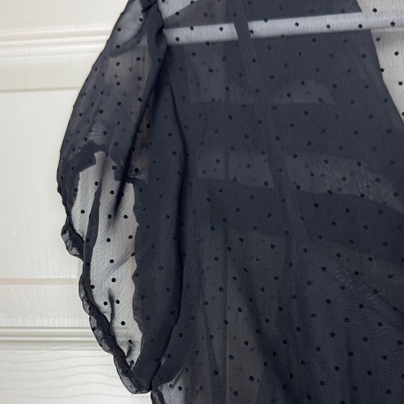 Split Black Ruffled Mini Dress - Picture 14 of 16